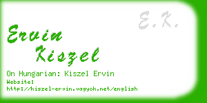 ervin kiszel business card